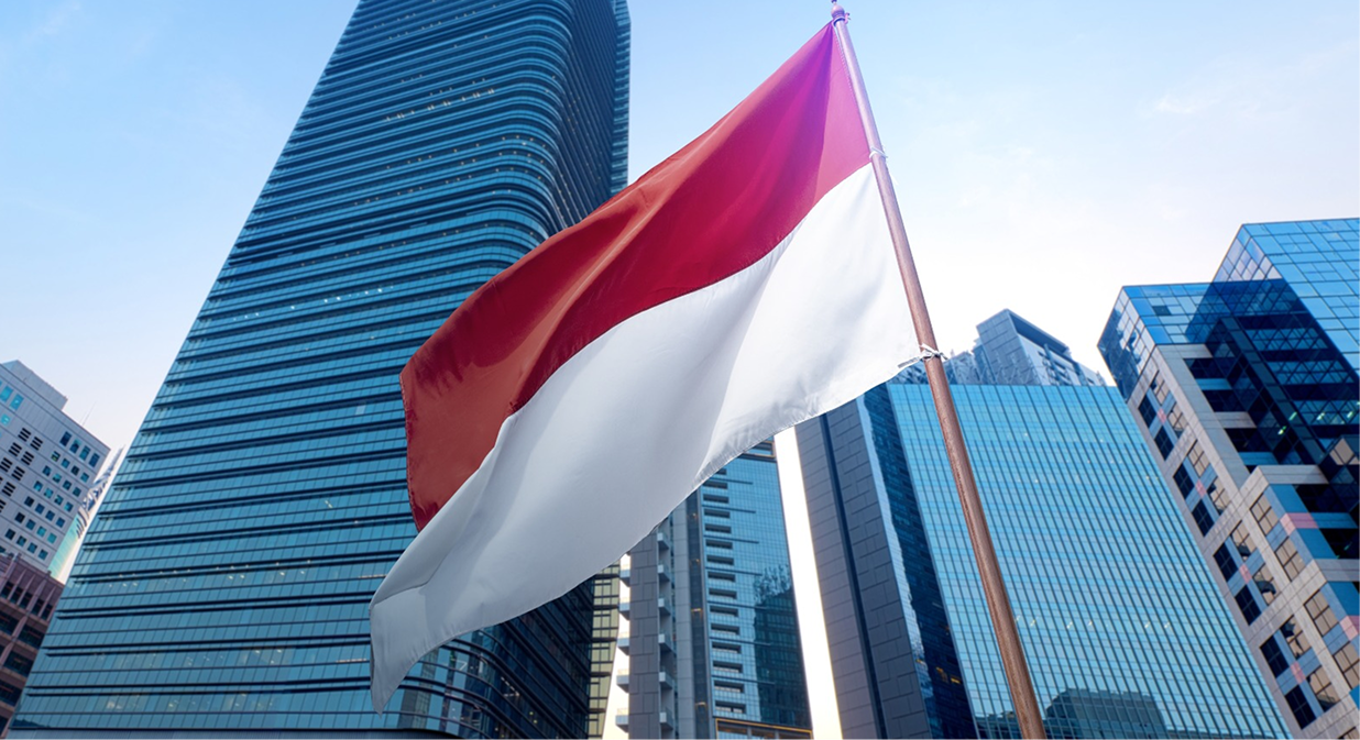 Building with Indonesian Flag